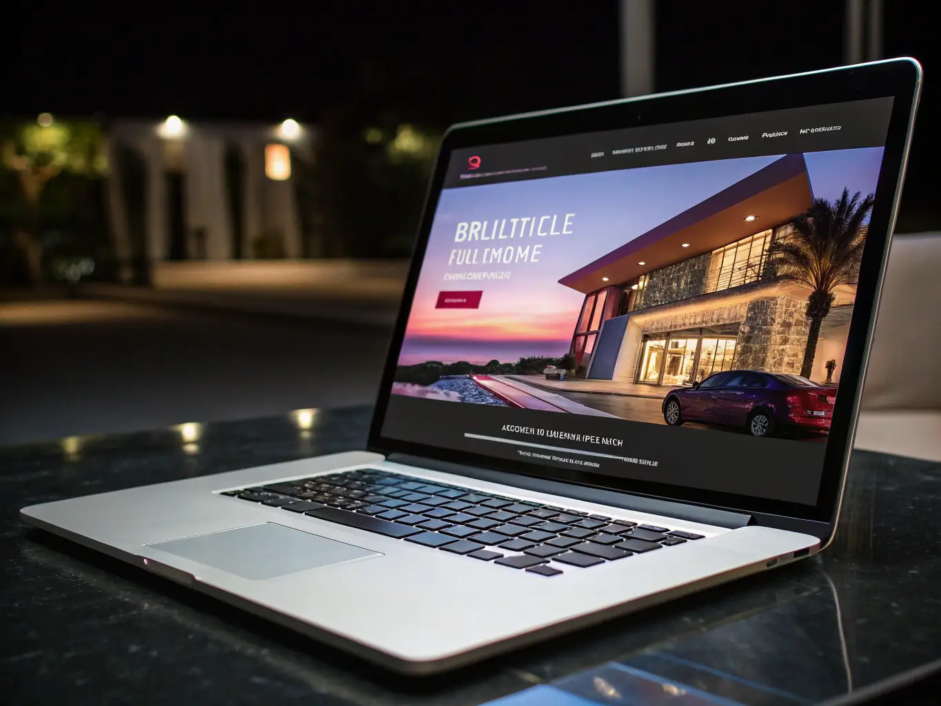 Imagen de una interfaz moderna de un sitio web en una pantalla de computadora portátil, mostrando un diseño limpio y profesional, con elementos visuales atractivos y una navegación intuitiva.